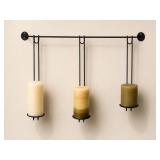 Wall-Mounted Metal Candle Holder Trio