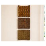 Three Embossed Metal Wall Art Panels