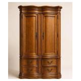 Large 2-Piece Bernhardt Wood Armoire Cabinet