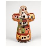 Hand-Painted Clay Pueblo Sculpture