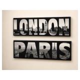 London & Paris Large Canvas Wall Art