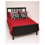 Queen Black Wood Bed Frame With Mattress
