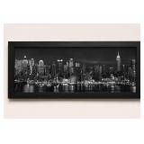 Framed New York City Skyline Print 39x14.5in