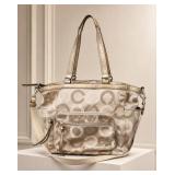 Coach Signature Tote Bag, Beige and Gold