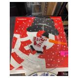Crate & Barrel Skating Snowman Platter 13'