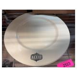 White Charger Plate with 'DINNER' Logo