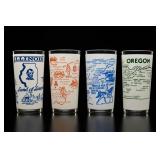 4 Hazel Atlas State Souvenir Drinking Glasses