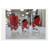 Red Devil Mascot Advertising Glass Set