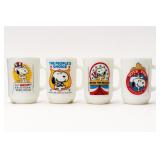 1980 Snoopy Fire-King Glass Mug Set of 4