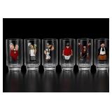 6 Popeye Character Glasses 1975 Coca Cola