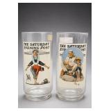 Norman Rockwell Cover Tumblers, Pair