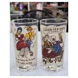 Pair of Illustrated Glass Tumblers