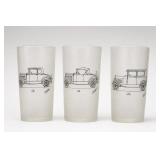 3 Hazel Atlas Automobile-Themed Glasses