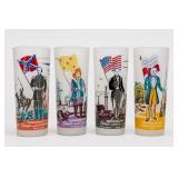 4 Texas History Souvenir Glasses