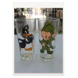 Looney Tunes Daffy Duck and Elmer Fudd Glass