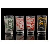 4 Hazel Atlas State-Themed Souvenir Glasses