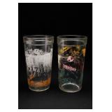Two Nonmatching Decorated Tumblers