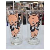 Pair of Porky Pig Pepsi Glasses