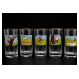 Five Humorous Golf Cartoon Tumblers