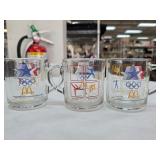 Three 1984 Los Angeles Olympic Glass Mugs