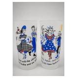 Pair of Illustrated Drinking Tumblers