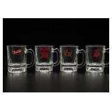 Four Branded Restaurant Glass Mugs
