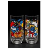 Pair of Smurfs Character Glass Tumblers