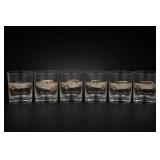 Six Automotive-Themed Glass Tumblers