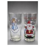 Pair of Holiday Angel and Santa Tumblers