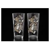 2 Tom and Jerry Glass Tumblers