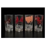 4 Hazel Atlas Kiddie Kup Glass Tumblers