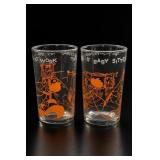 1962 Flintstones Glass Tumblers Set of 2