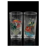2 Vintage Transportation Glasses