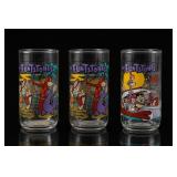 3 Flintstones 30th Anniversary Glasses