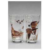 Pair of Game-Bird Decorated Tumblers
