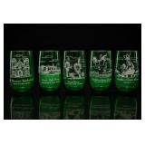 5 New Mexico Souvenir Green Glasses