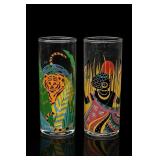 Tall Glasses with Colorful Prints