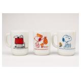 3 Peanuts Snoopy Fire-King Mugs