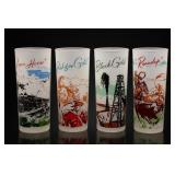 1950s Federal Frontier Oil & Gas Old West Glasses