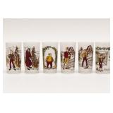Six Christmas Carol Character Glasses