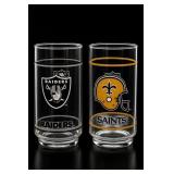 NFL Raiders and Saints Mobil Glasses Set