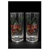 Pair of Clear Glass Grouse Tumblers