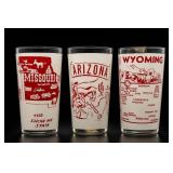 3 State Souvenir Drinking Glasses