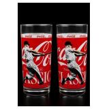 Coca-Cola Baseball Glass Tumblers, Pair