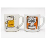 Ziggy Glass Coffee Mugs, Tom Wilson, 1977
