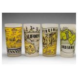 Four American State Souvenir Tumblers