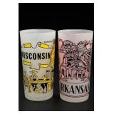 Wisconsin and Arkansas Souvenir Tumblers