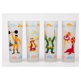 4 Circus Theme Frosted Glass Tumblers