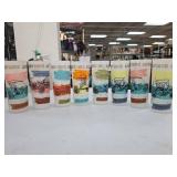 8 Vintage Antique Car Drinking Glasses
