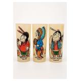 3 Native American Theme Glasses
